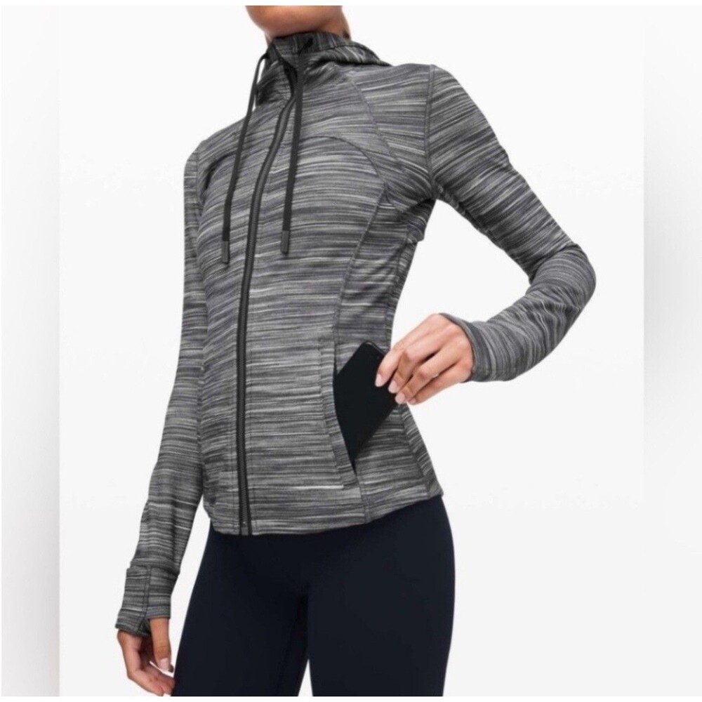 Lululemon Size 6 Gray Heather Hooded Define Jacket Nulu Sweater‎ Full Zip
